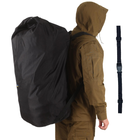 Тактичний рюкзак-баул на 100 літрів Чорний з ремінцями і кишенею Оксфорд 600 Д ПВХ MELGO - зображення 3