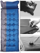 Самонадувний килимок SportVida SV-LN0001 180 x 60 см Blue-Grey (5903949201802) - зображення 5