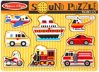 Puzzle drewniane Sound Melissa & Doug Vehicles 8 elementów (0000772007252)