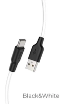 Кабель Hoco X21 Plus (USB to Type-C / 3A) / довжина кабелю 2 метри / (black & white)