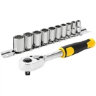 Набор головок Stanley торцевых 1/4" 10 шт, с трещеткой (STMT82666-0)