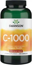 Витамин С с плодами шиповника Swanson, Vitamin C with Rose Hips, 1000 мг, 250 капсул