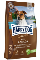 Сухой корм для собак мелких пород Happy Dog Sensible Mini Canada с лососем кроликом и ягненком