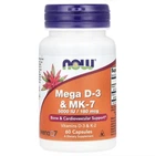 Мега D3 та MK-7, NOW Foods, 5000 МО / 180 мкг, 60 капсул