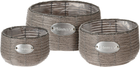 Zestaw okrągłych doniczek Home & Styling Collection Szaro-brązowe 3 szt (8720573174060)