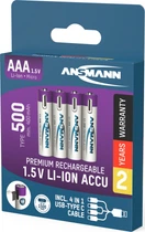 Аккумулятор Ansmann литиевый AAA 1.5 V / 500 mAh 4 шт (4013674193967)