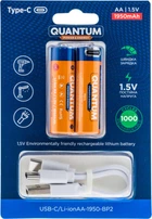 Аккумулятор литий-ионный Quantum USB Li-ion AA 1.5V 2 шт (0746020704497)