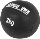 Piłka Gorilla Sports lekarska ze skóry syntetycznej 3 kg Czarna (4260438731761) - obraz 3