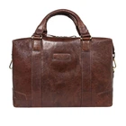 Коричневая мужская кожаная сумка для ноутбука 15,4" Ashwood G34 BRANDY