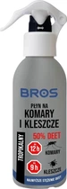 Средство спрей от комаров, клещей и мошек Bros 130мл.