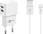 Зарядний пристрій Goobay Apple Lightning Dual Charger Set 12 W (4040849449796)