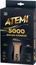 Rakieta do tenisa stołowego Atemi 5000c PRO Balsa-Carbon ECO-Line (4740152100611) - obraz 2