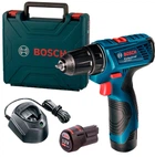 Аккумуляторная дрель-шуруповерт Bosch Professional GSR 120-LI + 2 акб GBA 12V 2.0Ah + з/у GAL 1210 CV + чемодан (06019G8000)
