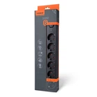 Сітковий підовжувач VIDEX ONCORD з/з 6п 3м (3x1.5мм) з кнопкою Black