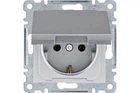 Розетка електрична Lumina-2 Hager WL1152 (16А/230В) із заземленням та кришкою срібна (10687)