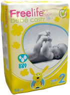 Підгузки Freelife Bebe Cash Nappy Розмір 2 3-6 кг 56 шт (3303091000322) - зображення 1