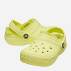 Chodaki dziecięce dla dziewczynki ocieplane Crocs Classic Fuzz-Lined Casual CR207009 23-24 (C7) 14.5 cm Żółte (191448965546) - obraz 2