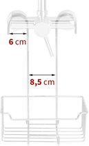 Półka łazienkowa Wenko Caddy Milo zawieszana na baterii prysznicowej srebrna (4008838255216) - obraz 9