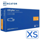 Рукавички нітрилові Nitrylex Basic розмір XS 100 шт - зображення 1