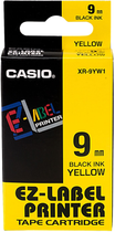 Стрічка для етикеток Casio XR-9YW1 9 мм x 8 м Yellow/Black - зображення 1