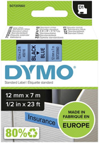 Стрічка для етикеток Dymo S0720560 D1 12 мм x 7 м Blue/Black (5411313450164) - зображення 1