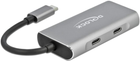 USB-хаб Delock External USB 10 Gbps Type-C Hub with 2 x USB Type-A/Type-C Grey (4043619632602)