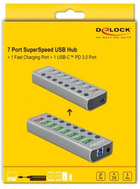 USB Hub Delock USB 5 Gbps Hub with 7 Ports + 1 Fast Charging Port + 1 USB-C PD 3.0 Port Grey (4043619632640) - obraz 5