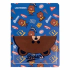 Папка з 20 файлами з кишенею YES Line Friends. Brown A4 (492109)