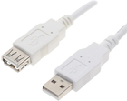 Кабель Logo 2.0 USB Type-A - USB Type-A M/F 0.3 м Білий (8590274406100) - зображення 1