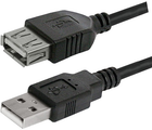 Kabel Logo 2.0 USB Type-A - Type-A M/F 3 m Czarny (8590274158511) - obraz 1