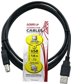 Kabel Logo 2.0 USB Type-A - USB Type-B M/M 30260 1.8 m Czarny (8590274302600) - obraz 3