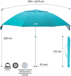 Parasol plażowy Nils NC7822 XL turkusowy (5907695512144) - obraz 3