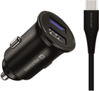 Ładowarka samochodowa Swissten Huawei Supercharge 2 x USB-A 32.5W + kabel USB-C 1.2 m Black (20116100) - obraz 1