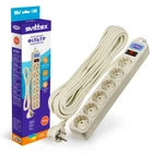 Мережевий фільтр-подовжувач SVITTEX 10 м на 6 розеток із заземленням та вимикачем