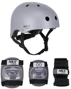 Zestaw Nils Extreme kask dla dziecka MR290 + ochraniacze H230 Szary M (5907695553703) - obraz 1