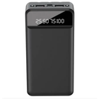 Портативна зарядка зовнішній переносний акумулятор Power bank 30000 mAh 2 USB Micro-USB Type-C (477680-Prob) Чорна