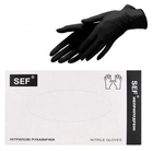 Перчатки нитриловые черный без пудры нестерильные SFM размер L (плотность 3.8 гр) 100 шт - изображение 1