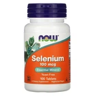Селен 100 мкг Now Foods Selenium для імунітету, зору, детоксу та щитовидної залози 100 таблеток