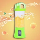 Портативный аккумуляторный блендер USB фитнес мини измельчитель со стаканом 380 мл, Зеленый