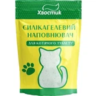 Силикагелевый наполнитель Хвостик для кошачьего туалета, с зелеными гранулами, мелкая фракция, 4,8 л