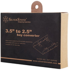 Adapter ramy Silverstone SPD08B dla HDD/SSD z 3.5" do 2x 2.5" Black (SST-SDP08B) - obraz 2