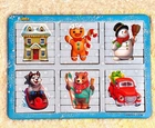 Пазлы палочки Новогодние 2х посторонние, 12 рисунков, 32*23см, UBumblebees, ПСД229