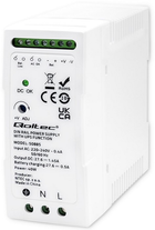 Zasilacz na szynę DIN Qoltec z funkcją UPS 40W, 27.6V, 1.45A White (5901878508856) - obraz 1