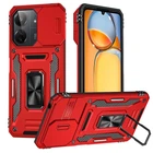 Противоударный ударопрочный чехол Camshield Army Ring для Xiaomi Redmi 13C / Poco C65 Красный / Red
