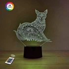 3D-нічник "Лисиця" (ВОЛІЧНЕ ЗОБРАЖЕННЯ) + пульт ДК + мережевий адаптер+ батарейки (3ААА) 3DTOYSLAMP