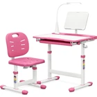 Комплект парта и стул Evo-kids Evo-17 Ergo (стол+стул+полка+лампа) Pink, Evo-17 PN Ergo