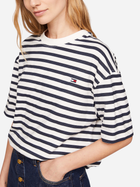 Футболка бавовняна оверсайз довга жіноча Tommy Hilfiger WW0WW42323-04R M Біла (8720636809847) - зображення 4