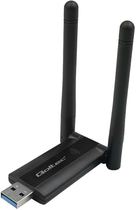 Wi-Fi адаптер Qoltec USB DUAL Wi-Fi 2 x 2dBi Black (5901878569871)