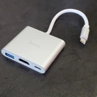 Перехідник з Type-C в USB3.0+HDMI+PD HOCO HB14 Silverr