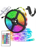 Яркая цветная влагостойкая клейкая лента RGB 3528 полный комплект светодиодная 300 LED